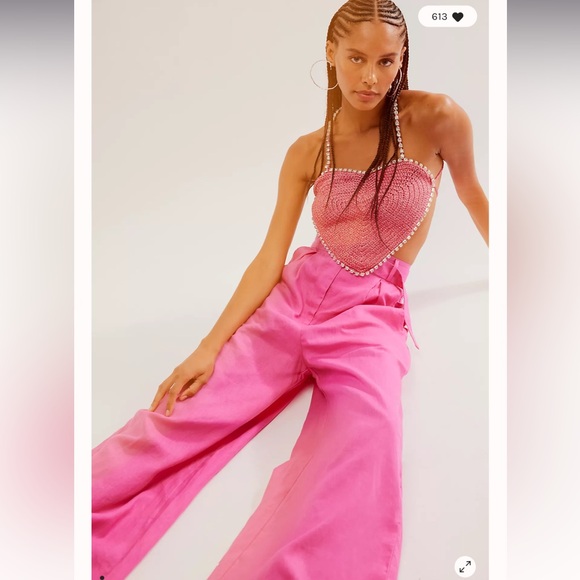 Free People Lisa Maree Delicate Dreams Heart Embellished Set “flawed”